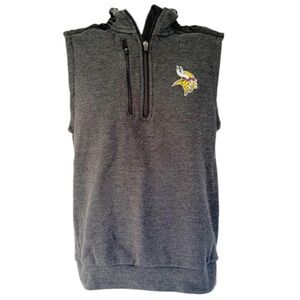 Antigua Minnesota Vikings gray stitched team logo full zip knit vest size small